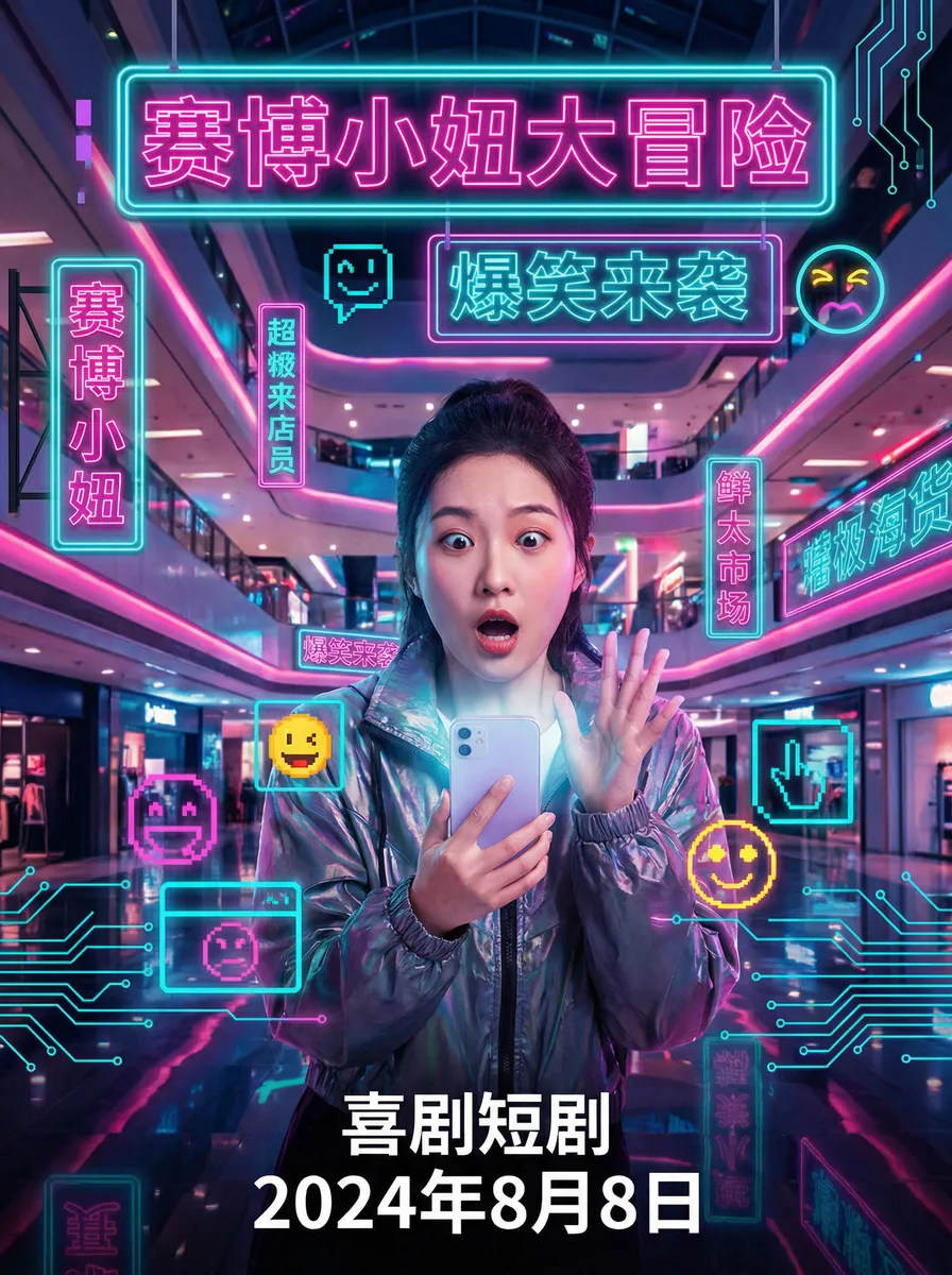 普拉达股票 搞笑喜剧短剧 - 赛博小妞大冒险海报